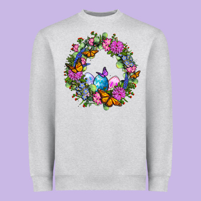 Easter Ocaliptus Spring Flowers Heavyweight Sweatshirt Designed By Oliviacreatesart
