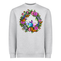 Heather Grey Easter Ocaliptus spring flowers Heavyweight Sweatshirt - OliviaCreatesArt