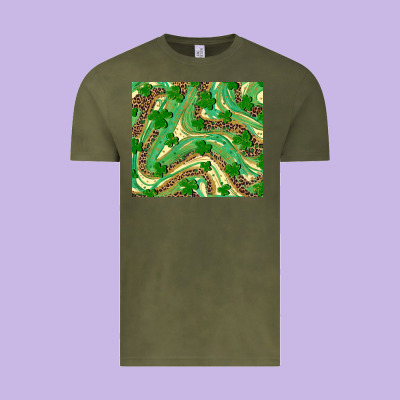 Shamrock Leopard Vintage Tee Designed By Ranaportraitstore