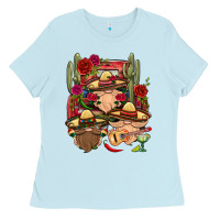Baby Blue Mexican Gnomies Truck Ladies Tee - BundleAndBundleShop