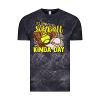 Cloud Black It's a Softball kinda day leopard Vintage Tee - NancyCooperArtShop