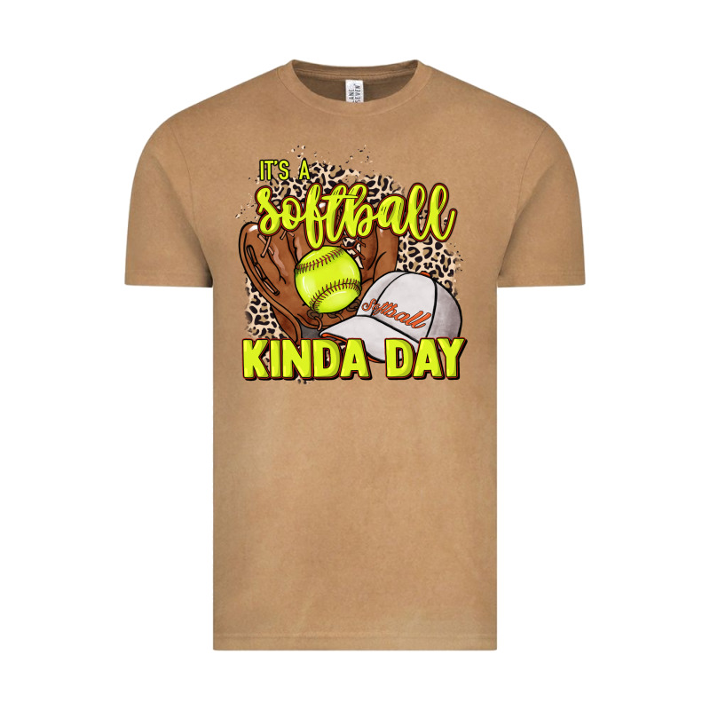 It's A Softball Kinda Day Leopard Vintage Tee by NancyCooperArtShop | Teevron