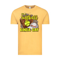 Vintage Mustard It's a Softball kinda day leopard Vintage Tee - NancyCooperArtShop