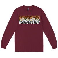 Burgundy cowhide leopard daisies Long Sleeve Tee - TumblerDesignByShophia