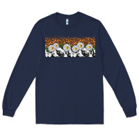 Navy cowhide leopard daisies Long Sleeve Tee - TumblerDesignByShophia