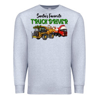 Heather Grey Santa's Favorite Truck Driver Premium Sweatshirt - LillyAllenDesigns