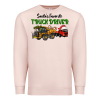 Pale Pink Santa's Favorite Truck Driver Premium Sweatshirt - LillyAllenDesigns