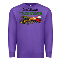 Purple Santa's Favorite Truck Driver Premium Sweatshirt - LillyAllenDesigns