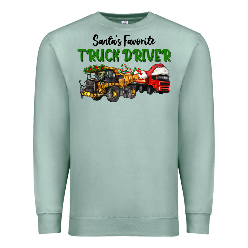 Santa's Favorite Truck Driver Premium Sweatshirt by LillyAllenDesigns | Teevron