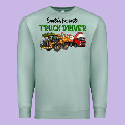 Santa's Favorite Truck Driver Premium Sweatshirt Designed By Lillyallendesigns
