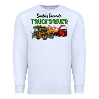 White Santa's Favorite Truck Driver Premium Sweatshirt - LillyAllenDesigns
