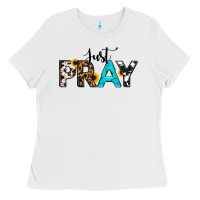 White Just Pray Ladies Tee - RanaPortraitStore