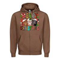 Chestnut Merry christmas calfs Zipper Hoodie - FaDigitalArtStudio