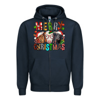 Navy Merry christmas calfs Zipper Hoodie - FaDigitalArtStudio
