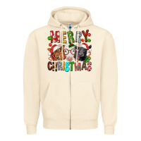 Sandshell Merry christmas calfs Zipper Hoodie - FaDigitalArtStudio