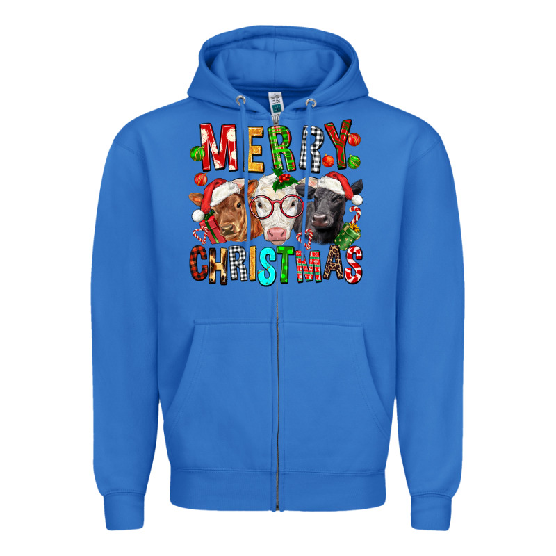 Merry Christmas Calfs Zipper Hoodie by FaDigitalArtStudio | Teevron