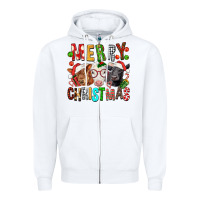 White Merry christmas calfs Zipper Hoodie - FaDigitalArtStudio
