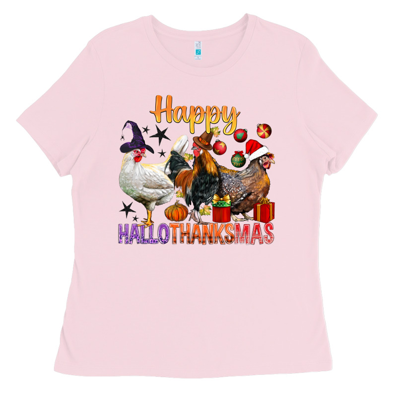 Happy Hallothanksmas Chick Ladies Tee by BundleAndBundleShop | Teevron