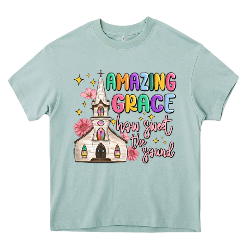 Amazing Grace How Sweet The Sound Heavy Core Tee by MaliasSmallBusiness | Teevron