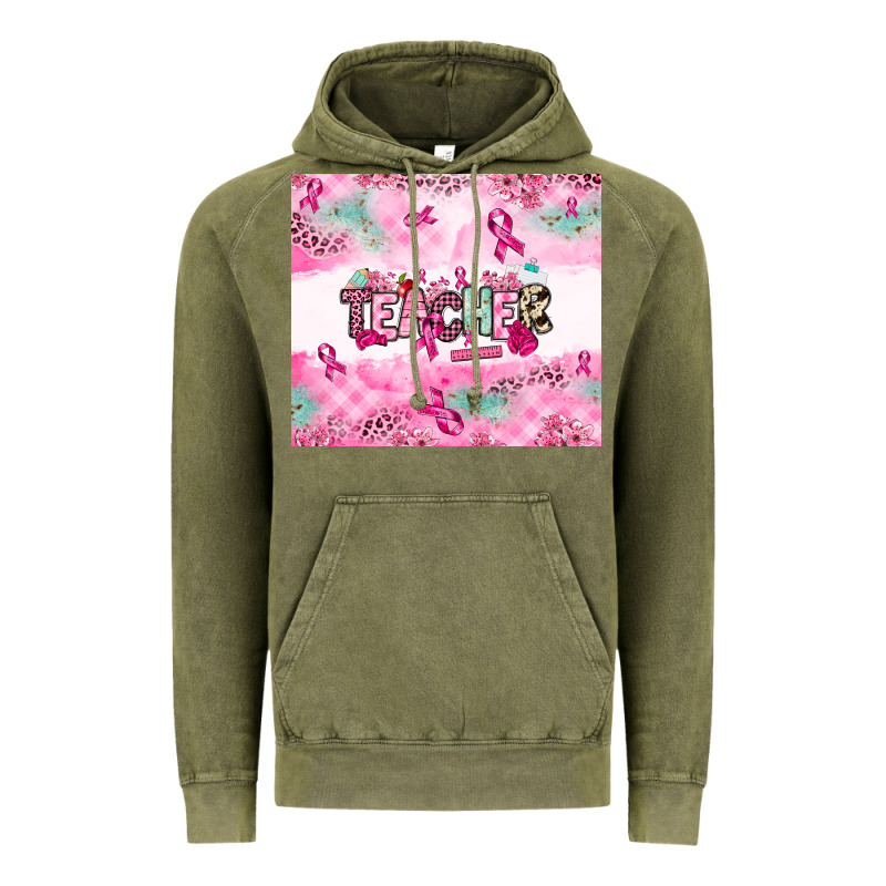 Breast Cancer Teacher Vintage Hoodie by NancyCooperArtShop | Teevron