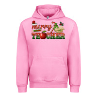 Fuchsia Pink merry teacher Urban Hoodie - BarkalooDesign