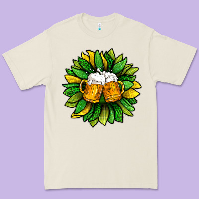 St. Patricks Sunflower With Beer Premium Tee Designed By Bundleandbundleshop