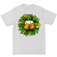 Dove Grey St. Patricks Sunflower With Beer Premium Tee - BundleAndBundleShop