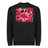 Black Valentine's Day pink plaid red glitter cowhide Heavyweight Sweatshirt - FaDigitalArtStudio