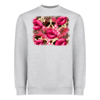 Heather Grey Valentine's Day pink plaid red glitter cowhide Heavyweight Sweatshirt - FaDigitalArtStudio