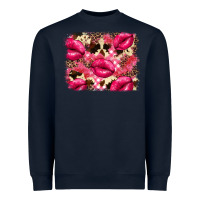 Navy Valentine's Day pink plaid red glitter cowhide Heavyweight Sweatshirt - FaDigitalArtStudio