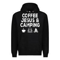Black camp camping camper campfire campsite hiking gift Premium Hoodie - tuanDangUi