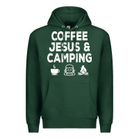 Sports Green camp camping camper campfire campsite hiking gift Premium Hoodie - tuanDangUi