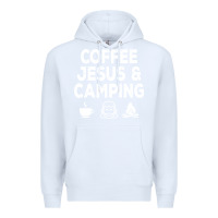 White camp camping camper campfire campsite hiking gift Premium Hoodie - tuanDangUi