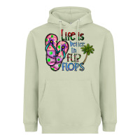 Matcha life is better İn flip flops Heavyweight Hoodie - CowhideDigitalArt