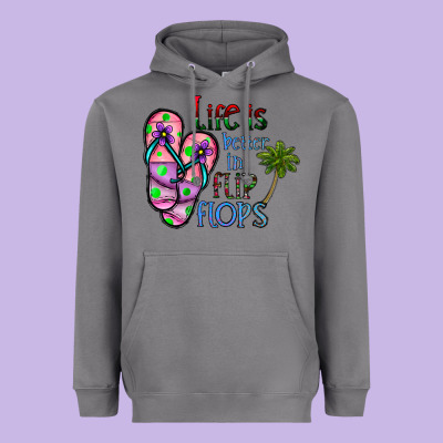 Life Is Better İn Flip Flops Heavyweight Hoodie Designed By Cowhidedigitalart