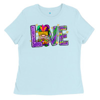 Baby Blue Mardi Gras Love With Gnome Ladies Tee - BundleAndBundleShop