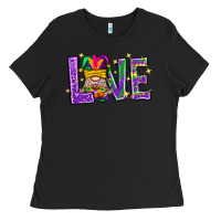 Black Mardi Gras Love With Gnome Ladies Tee - BundleAndBundleShop