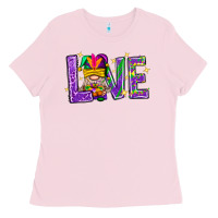 Bubblegum Pink Mardi Gras Love With Gnome Ladies Tee - BundleAndBundleShop