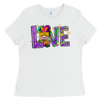 White Mardi Gras Love With Gnome Ladies Tee - BundleAndBundleShop