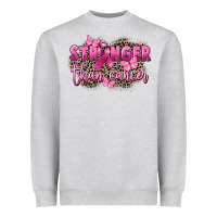 Heather Grey Stronger than Cancer Heavyweight Sweatshirt - FaDigitalArtStudio
