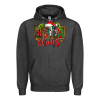 Charcoal Heather Christmas mama Claus Zipper Hoodie - FaDigitalArtStudio