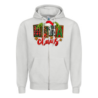 Dove Grey Christmas mama Claus Zipper Hoodie - FaDigitalArtStudio