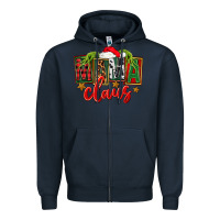 Navy Christmas mama Claus Zipper Hoodie - FaDigitalArtStudio