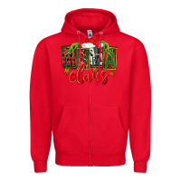 Red Christmas mama Claus Zipper Hoodie - FaDigitalArtStudio