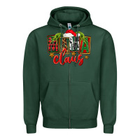 Sports Green Christmas mama Claus Zipper Hoodie - FaDigitalArtStudio