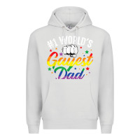 Dove Grey 1 worlds gayest dad funny fathers day lgbt pride r Premium Hoodie - tuanDangUi
