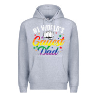 Heather Grey 1 worlds gayest dad funny fathers day lgbt pride r Premium Hoodie - tuanDangUi