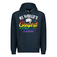 Navy 1 worlds gayest dad funny fathers day lgbt pride r Premium Hoodie - tuanDangUi