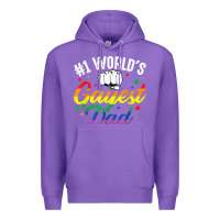 Purple 1 worlds gayest dad funny fathers day lgbt pride r Premium Hoodie - tuanDangUi
