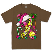 Pink Christmas Breast Cancer Ribbon Softball Premium Tee | Teevron